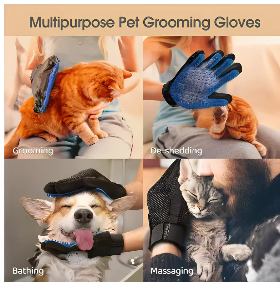 Pet Hair Remover Glove – Easy Grooming for Dogs & Cats