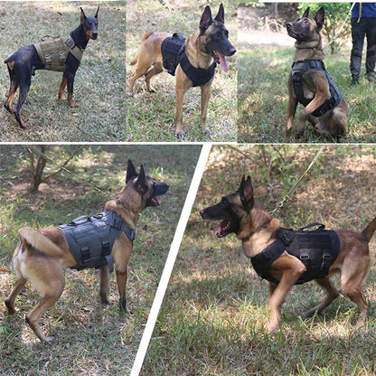 Military Dog Harness Set – Tactical Vest with Leash for Large Dogs