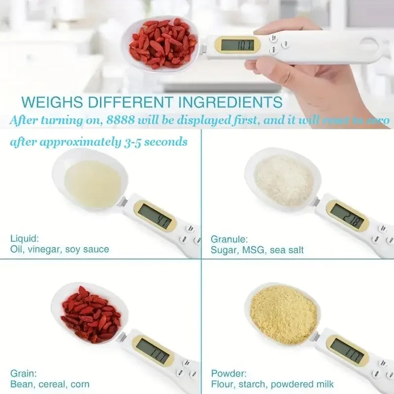 LCD Food Scale Spoon – Digital Kitchen Weight Measure (0.1–500g)