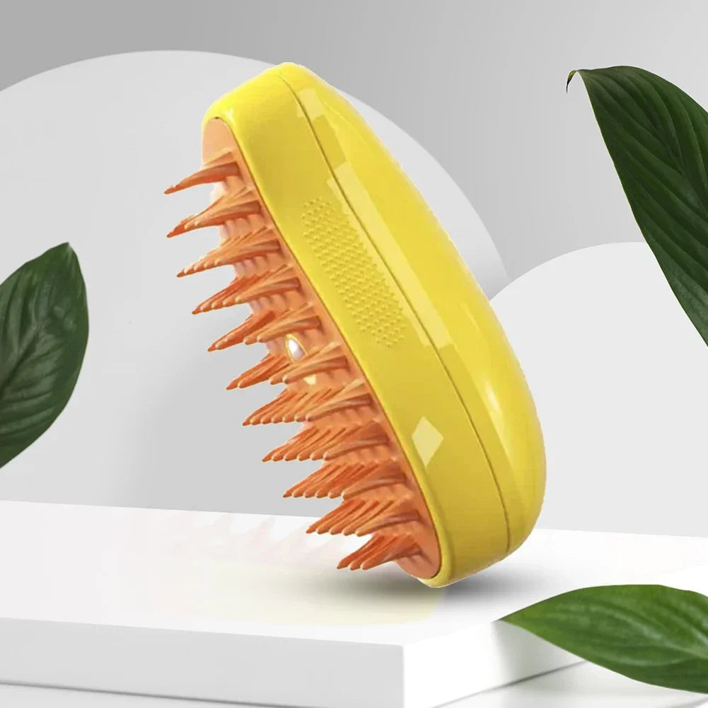 3-in-1 Pet Grooming Brush – Electric Steam Comb & Massage Tool