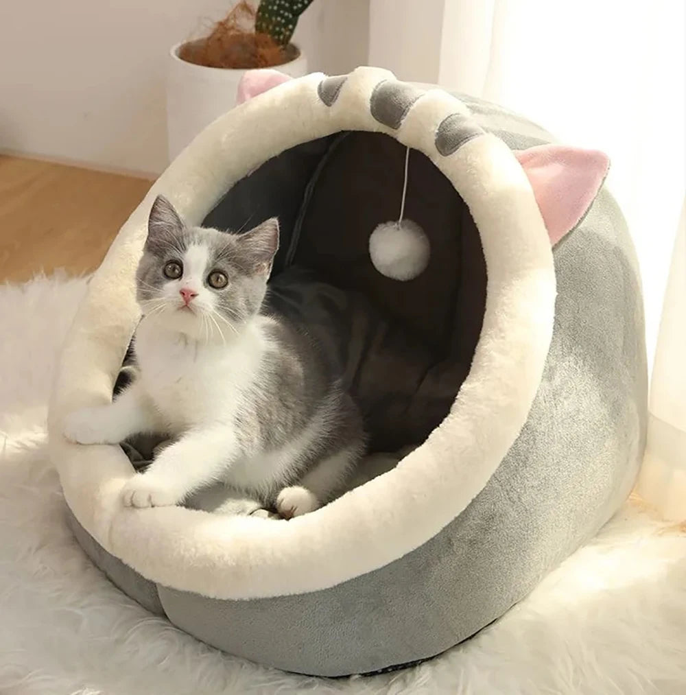 Cute Cat Bed – Deep Sleep Foldable Cave for Cats & Puppies