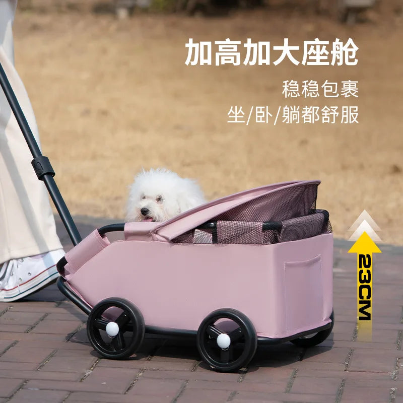 Small pet cart, dog, cat, teddy cart, outdoor small pet cart, lightweight and foldable small cart