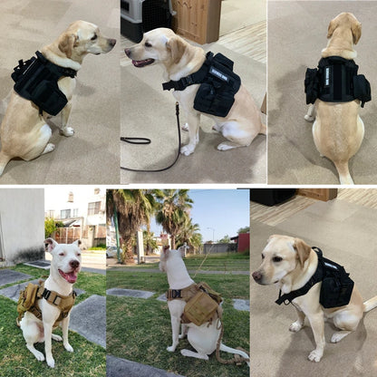 Military Dog Harness Set – Tactical Vest with Leash for Large Dogs