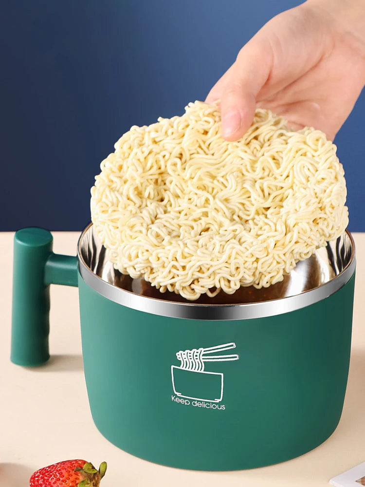Sealed Stainless Steel Bowl – Portable Noodle & Soup Container