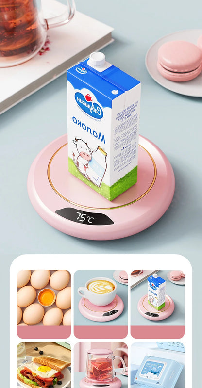 Smart Cup Warmer – USB Heating Coaster with 3 Temperature Settings (55°C)