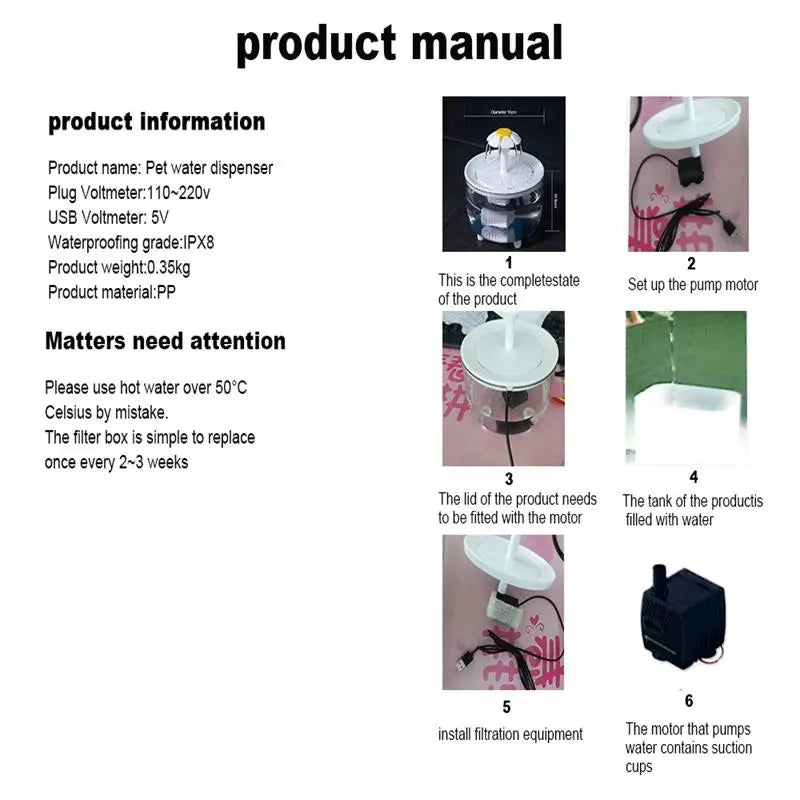 Smart Cat Fountain – 1200mL Silent Electric Filtered Drinker