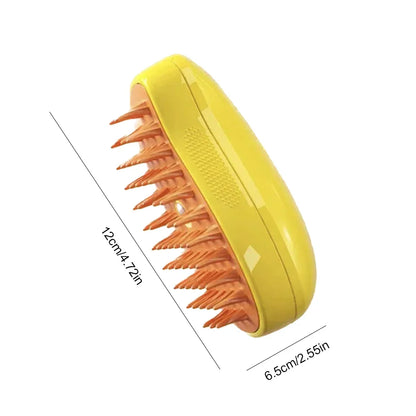 3-in-1 Pet Grooming Brush – Electric Steam Comb & Massage Tool