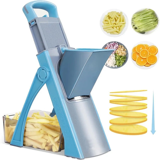 Easy Operation Vertical Food Chopper - Effortless Salad & Coleslaw Maker, Compact for Small Kitchens, Dishwasher Safe