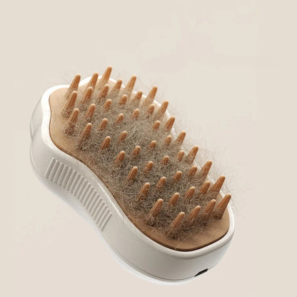 3-in-1 Pet Grooming Brush – Electric Steam Comb & Massage Tool
