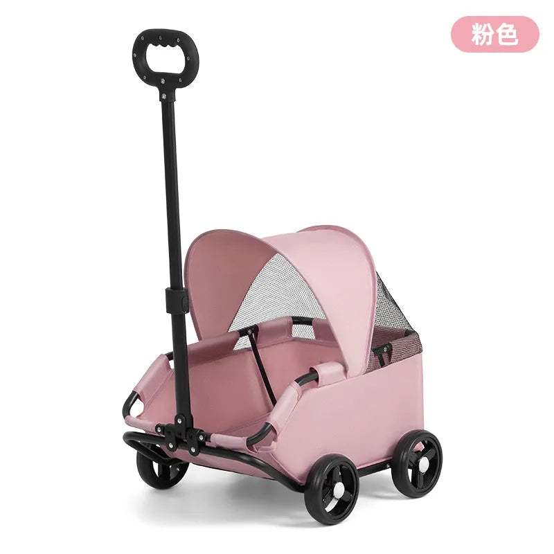Small pet cart, dog, cat, teddy cart, outdoor small pet cart, lightweight and foldable small cart