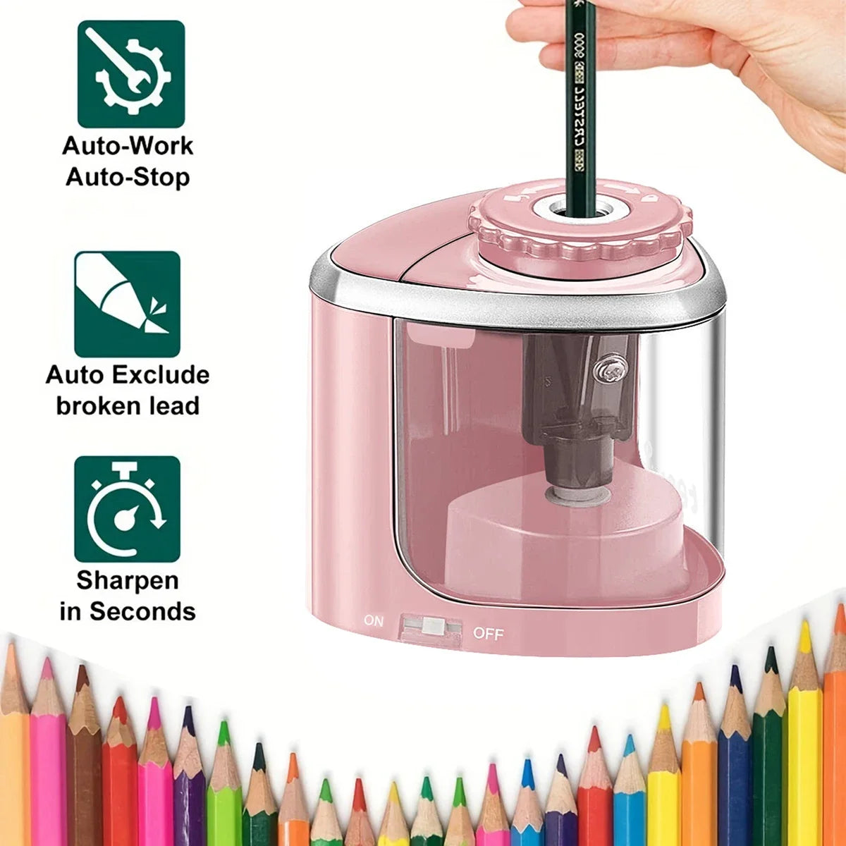 Electric Pencil Sharpener – Fast, Safe & Portable for Students and Offices