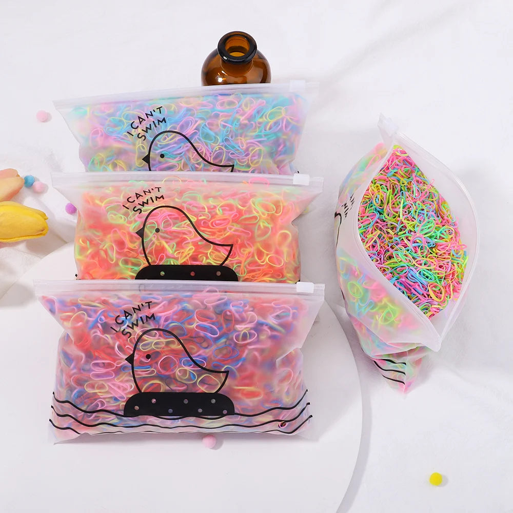 Kids Hair Bands – Colorful Rubber Ties for Ponytails & Hairstyles