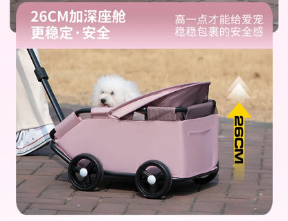 Small pet cart, dog, cat, teddy cart, outdoor small pet cart, lightweight and foldable small cart