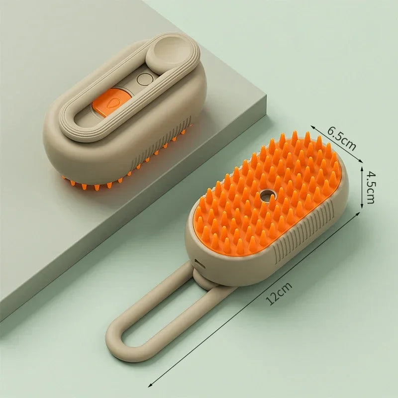 3-in-1 Pet Grooming Brush – Electric Steam Comb & Massage Tool
