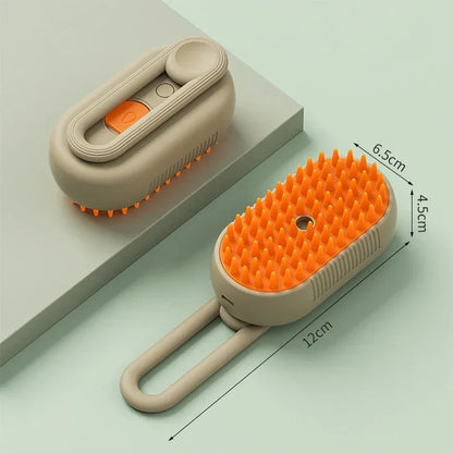3-in-1 Pet Grooming Brush – Electric Steam Comb & Massage Tool