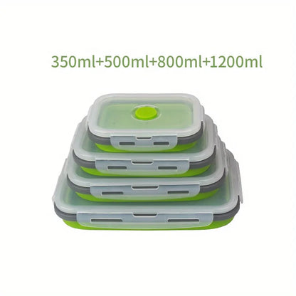 Space-Saving Food Containers – Foldable Silicone Lunch Box Set