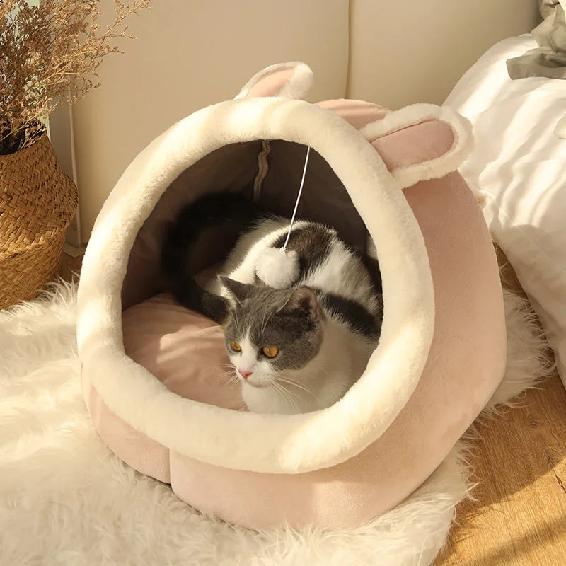 Cute Cat Bed – Deep Sleep Foldable Cave for Cats & Puppies
