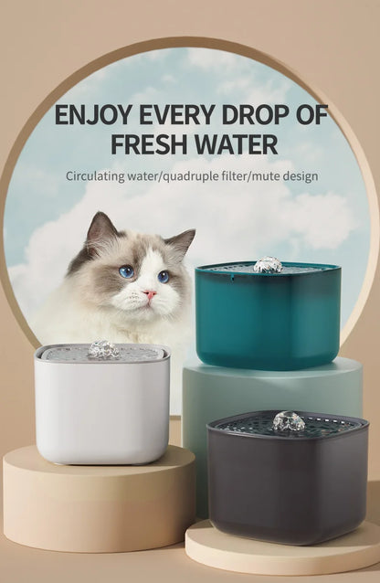 USB Cat Water Fountain – 3L Auto Filtered Drinking Bowl