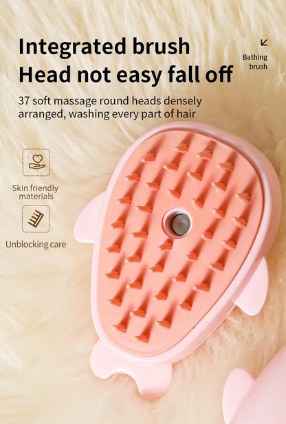 3-in-1 Pet Grooming Brush – Electric Steam Comb & Massage Tool