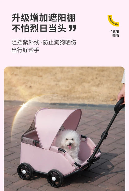 Small pet cart, dog, cat, teddy cart, outdoor small pet cart, lightweight and foldable small cart