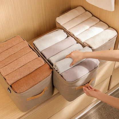 Drawer Clothes Organizer – Thick Fabric Storage Box for Jeans & Tops