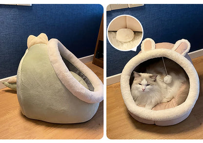 Cute Cat Bed – Deep Sleep Foldable Cave for Cats & Puppies