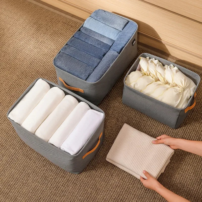 Drawer Clothes Organizer – Thick Fabric Storage Box for Jeans & Tops