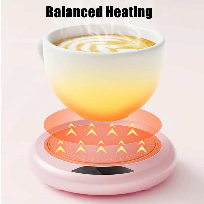 Smart Cup Warmer – USB Heating Coaster with 3 Temperature Settings (55°C)