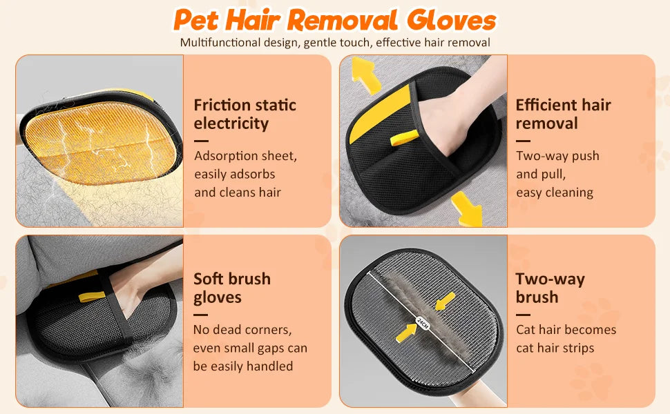 Premium Pet Grooming Glove – 2-in-1 Hair Remover & Massage Brush