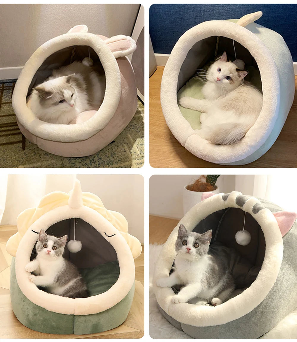 Cute Cat Bed – Deep Sleep Foldable Cave for Cats & Puppies