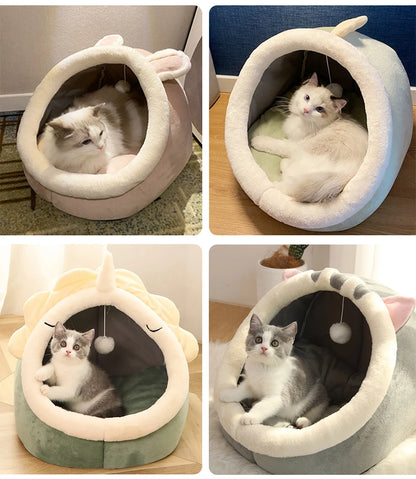 Cute Cat Bed – Deep Sleep Foldable Cave for Cats & Puppies